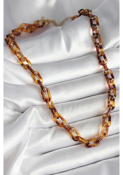 Leopar Desenli Mika Zincir Kadın Kolye TG27BKO10236