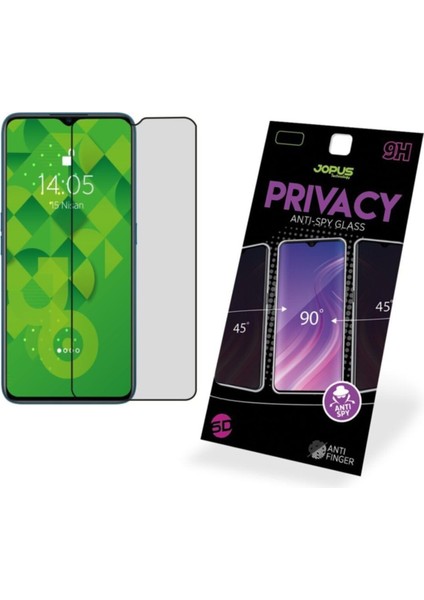 Oppo A5 2020 Hayalet Ekran Privacy Görünmez Gizli Tam Kaplayan Kırılmaz Cam