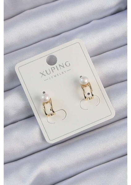 Xuping Gold Renk Inci Taşlı Halka Küpe TG27BKP9386