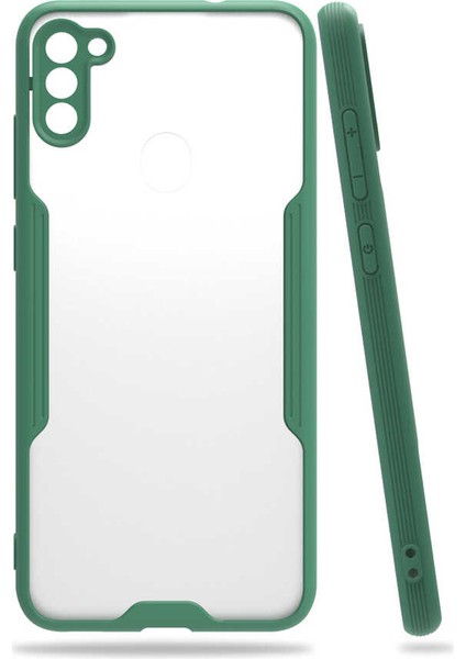 Galaxy A11 Kılıf Ata Parfe Kapak-Koyu Yeşil