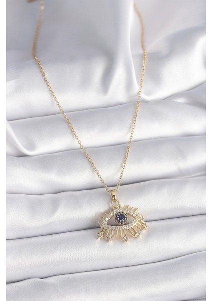 316L Çelik Gold Renk Zincir Zirkon Taşlı Göz Model Kadın Yüzük TG27BKO9563 fiyatları