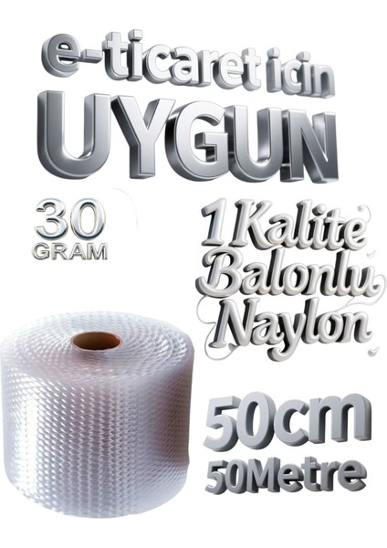 50 cm x 50 Metre Balonlu Naylon Patpat Havalı Eşya Taşıma Koruma Naylonu