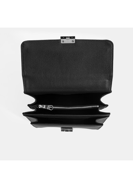 Erkek Siyah Deri Postacı Çantası