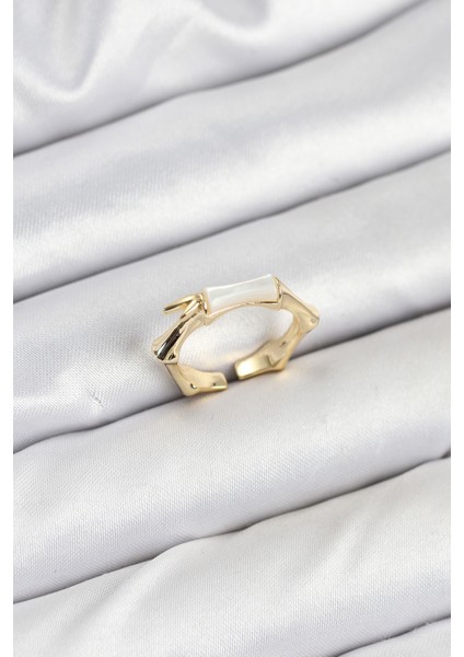 Pirinç Gold Renk Kemik Model Kadın Yüzük TG27BYK3848