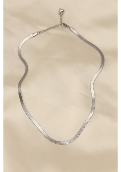 316L Çelik Silver Renk 45 cm Italyan Zincir Model Kadın Kolye TG27BKO5903