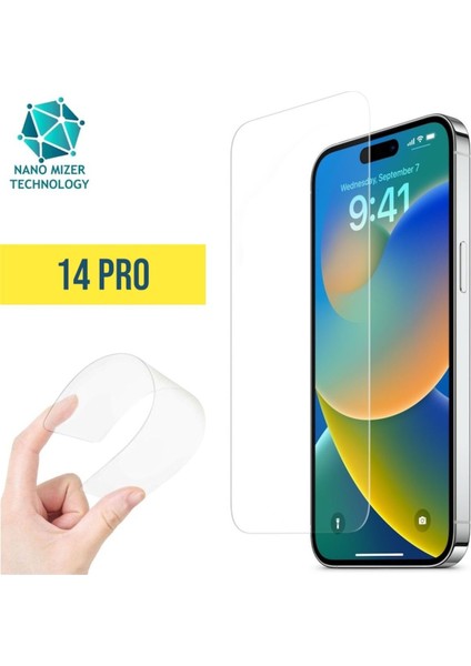 Iphone 14 Pro Ekran Koruyucu Nano Cam Şeffaf Ekran Koruyucu
