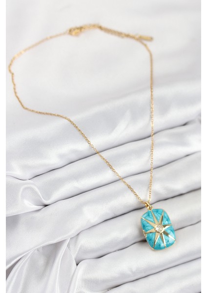 316L Çelik Zirkon Taşlı Açılabilr Kapaklı Kutup Yıldzı Model Gold Renk Kadın Kolye TG27BKO10517 modelleri