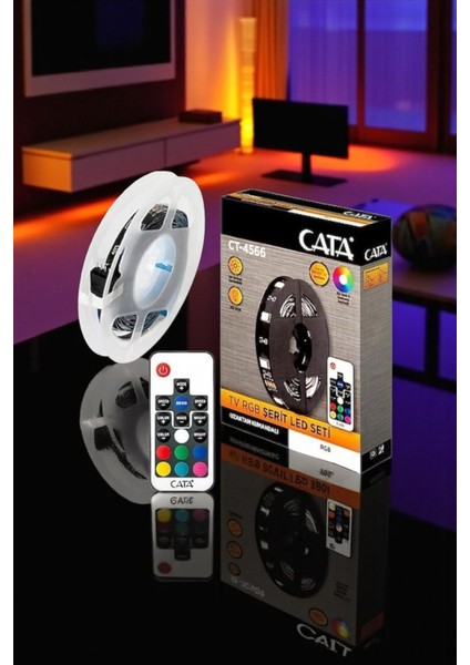 3 Metre Cata Uzaktan Kumandalı Rgb Renkli LED Şerit Seti