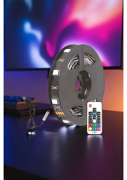 3 Metre Cata Uzaktan Kumandalı Rgb Renkli LED Şerit Seti fiyatları