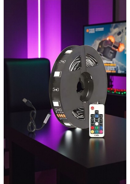 3 Metre Cata Uzaktan Kumandalı Rgb Renkli LED Şerit Seti indirimleri