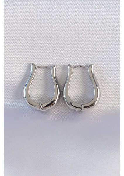 Pirinç Gümüş Renk Içi Boş Gül Küpe TG27BKP8977