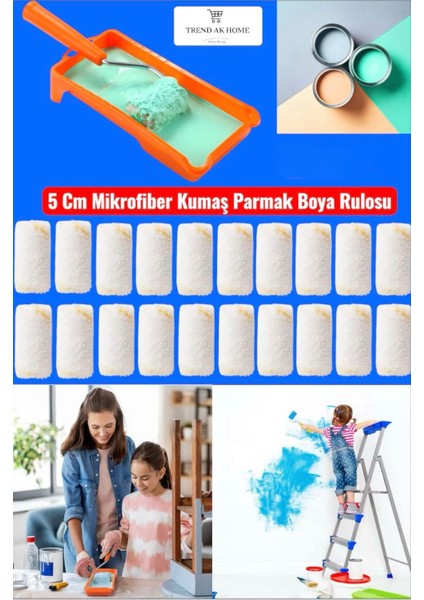 5 cm Mikrofiber Kumaş Parmak Rulo Yedek Başlığı (50 Adet) fiyatları