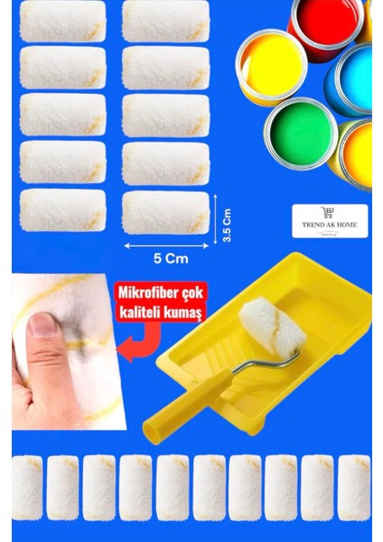 5 cm Mikrofiber Kumaş Parmak Rulo Yedek Başlığı (50 Adet) fırsatları