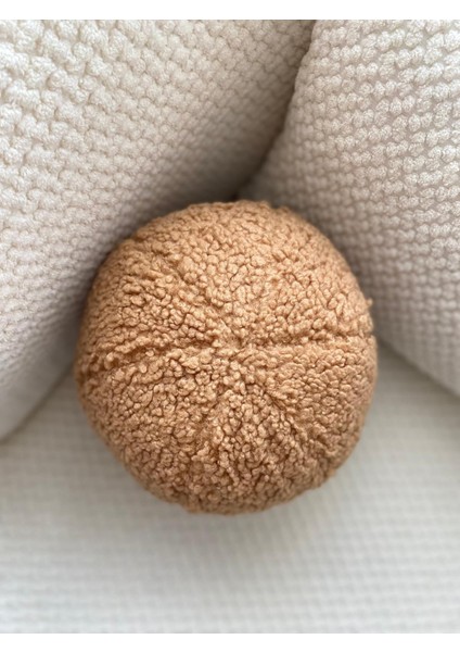 Teddy El Yapımı Dekoratif Top Yastık Kahverengi fırsatları
