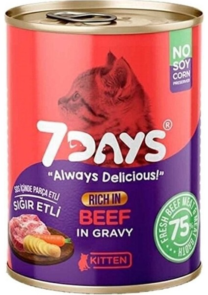 7 Days Sığır Etli Yavru Kedi Konserve 415 gr