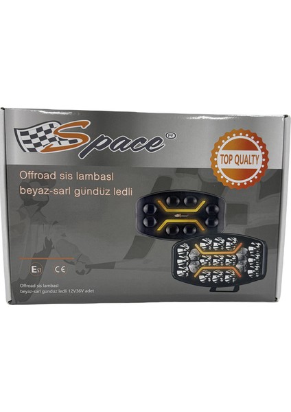 Offroad Sis Lambası 24.6 x 14 x 8.8cm Beyaz-Sarı Gündüz Ledli 12-36V Adet / LASS362