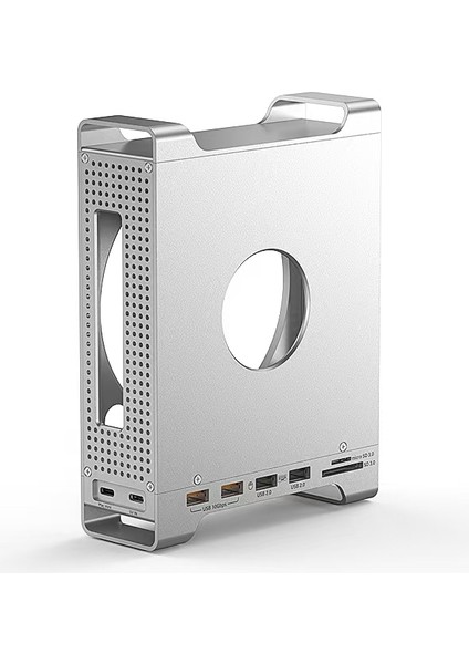 Mac Mini M4/m4 Pro 9 In 1 Type-C Nvme SSD Alüminyum Çevirici Stand Docking Station CDG-NSC201