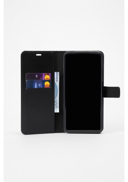 Oppo A74 Cüzdanlı Standlı Kapaklı Kılıf Siyah
