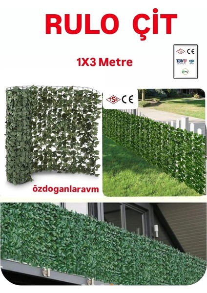 Yapay Yaprak Rulosu, Gizlilik Çiti Plastik Yapraklar Ekranlar Duvar Peyzaj Çitleri Korumalı Bahçe Çit Kafesi 1x3 Metre