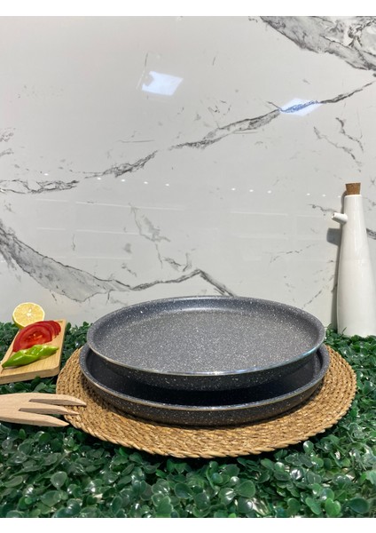 Granit 26-28 cm Fırın-Künefe-Pizza Tepsi-Gri modelleri