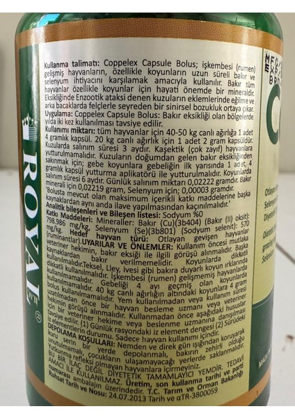 Coppolex Capsule Bolus 50 Kapsül Bakır ve Selenyum Bolus modelleri