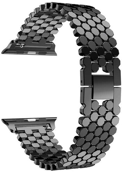 Watch Ultra 49MM Kordon Uyumlu Krd-30 Metal Strap Kayış Ata - Siyah