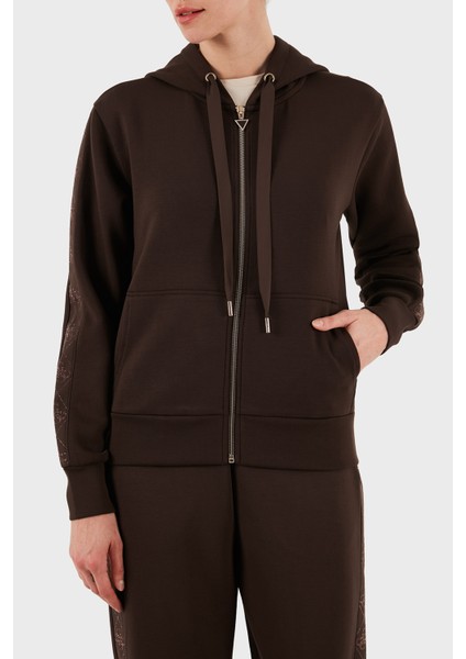 New Hooded Regular Fit Kapüşonlu Yaka Logolu Fermuarlı Sweat W5YQ05KBYE2 Bayan Sweat W5YQ05 Kbye2 G1EB fırsatları