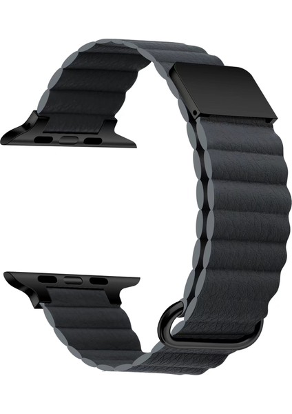 ​​​watch 38MM Uyumlu Krd-78 Pu Deri Kordon Strap Kayış Ata - Koyu Gri