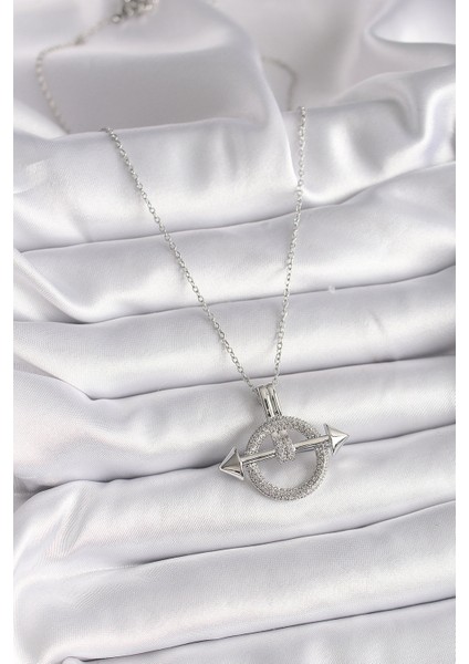 316L Çelik Gümüş Renk Zincir Zirkon Taşlı Halka Model Kadın Kolye TG27BKO9506 fiyatları