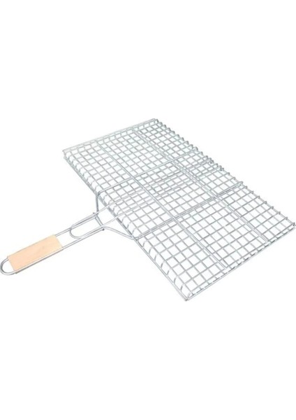 Ahşap Saplı Mangal Izgarası Galvanizli Paslanmaz Kafes Demir 25 x 40 cm fırsatları