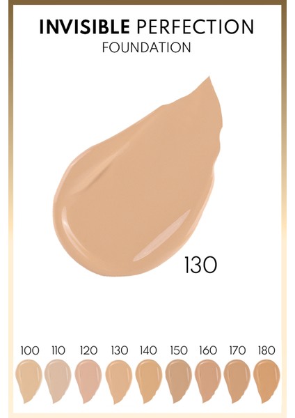 Invisible Perfection Foundation Hafif Yapılı Doğal Bitişli Fondöten - 130 Nude Bisqui modelleri