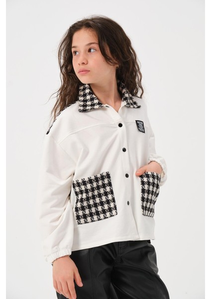 Genç Kız Çocuk Kazayağı Desenli Gömlek - Skasar fiyatları