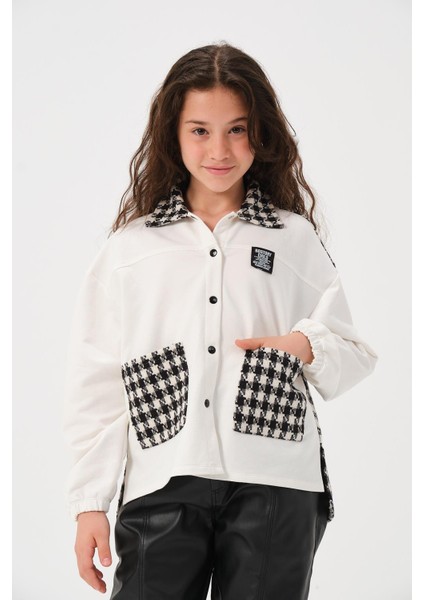 Genç Kız Çocuk Kazayağı Desenli Gömlek - Skasar fırsatları