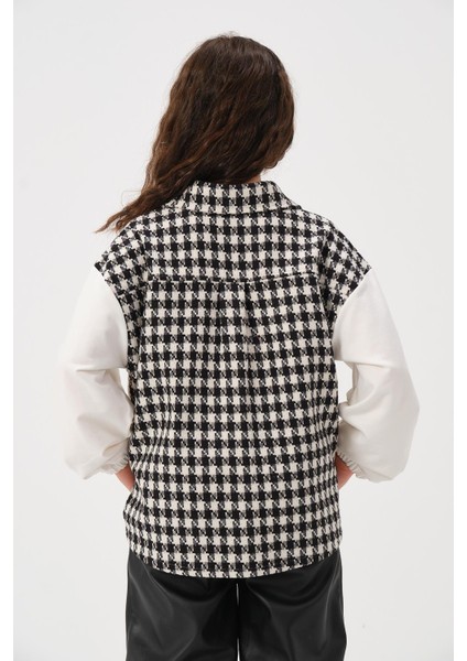 Genç Kız Çocuk Kazayağı Desenli Gömlek - Skasar indirimleri