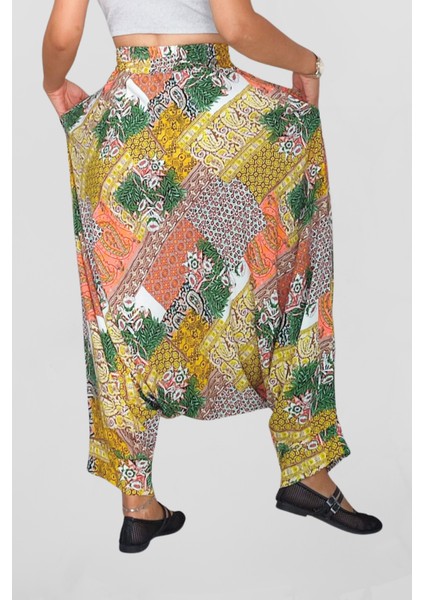 Viskon Kumaş Çift Cepli Bohem Tarzı Kadın Şalvar modelleri