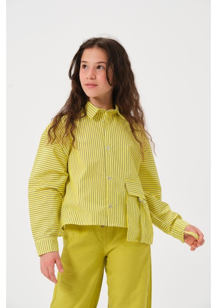 Genç Kız Çocuk Cepli Gömlek modelleri