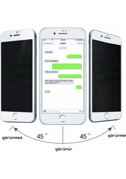 Iphone 8 Beyaz Privacy Kavisli Hayalet Gizlilik Filitreli Full Ekran Koruyucu indirimleri