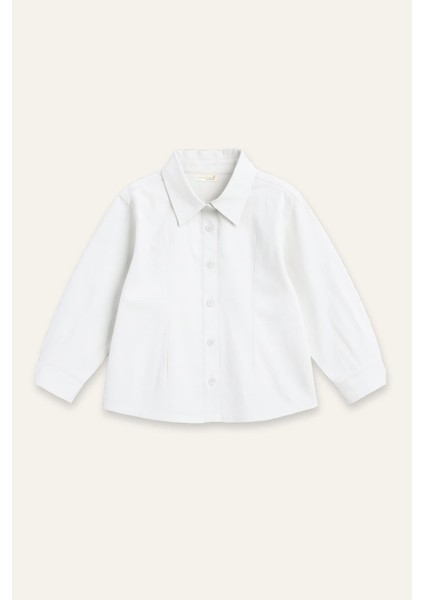 Kız Çocuk Poplin Gömlek - Beyaz fırsatları