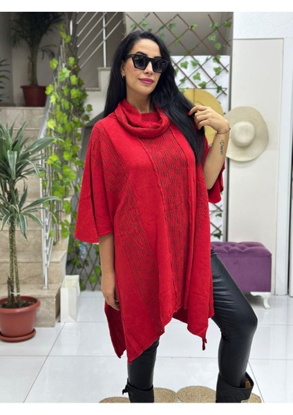 SC2520 Yikamali Triko Kazak Kırmızı fiyatları