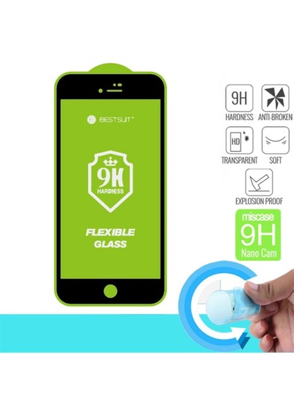Iphone 6/6s Plus Uyumlu 6d 9h Flexible Nano Esnek Ekran Koruyucu Siyah