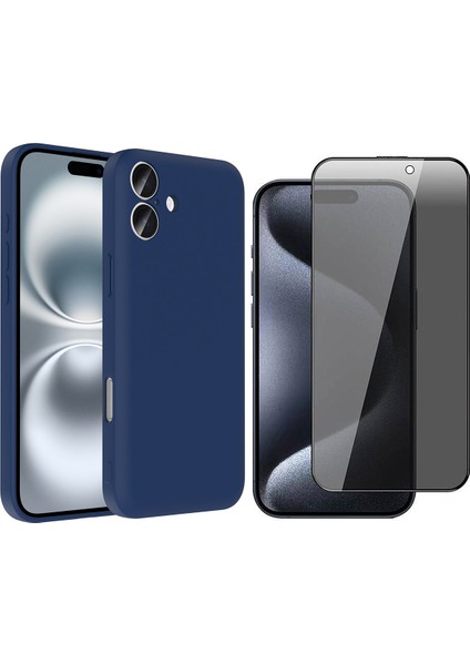 iPhone 16 Plus Kılıf Kamera Korumalı Kartlık Hazneli Zore Vitra Kapak + Hayalet Ekran Koruyucu