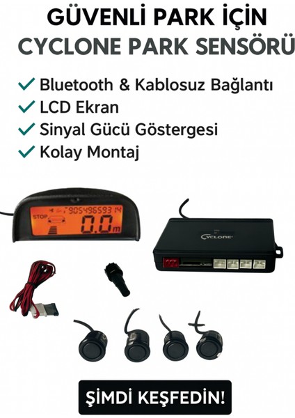 Cyclone Bluetooth ve Wireless Araç Park Sensörü