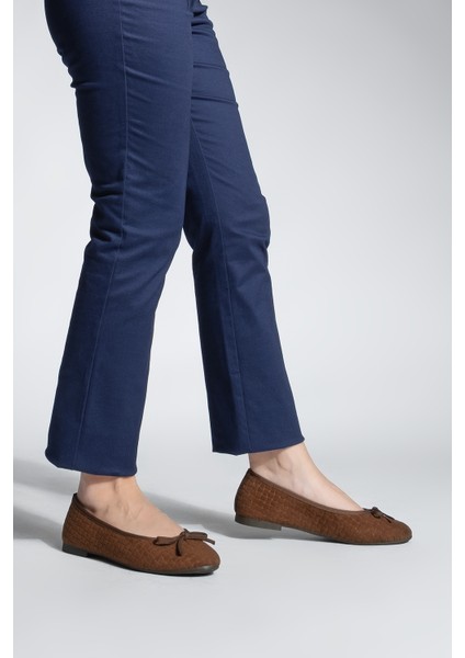 Kadın Fiyonk Detaylı Günlük Babet Monit Kahve Süet