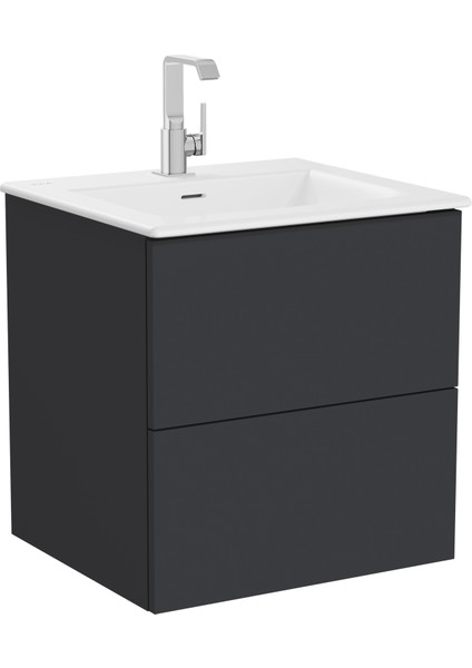 Metropole Pure 67225 Lavabo Dolabı, 2 Çekmeceli, Mat Grafit, 60 cm