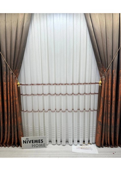 Nivemeshome Letonya 1/3 Sık Pileli Örme Tül Perde Apm