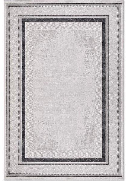 Bloom BM05 Gri Krem Akrilik Üst Kalite Salon Halısı Avangard Modern Çerçeve Desen