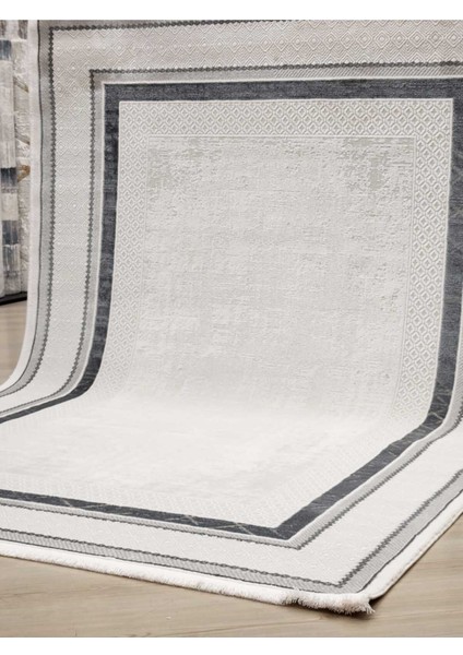 Bloom BM05 Gri Krem Akrilik Üst Kalite Salon Halısı Avangard Modern Çerçeve Desen fiyatları