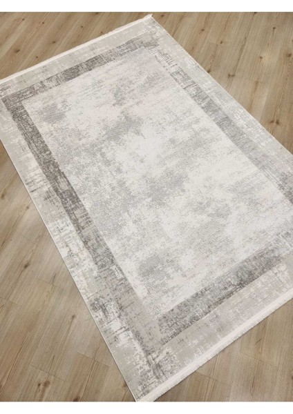 Bloom BM05 Gri Krem Akrilik Üst Kalite Salon Halısı Avangard Modern Çerçeve Desen fırsatları