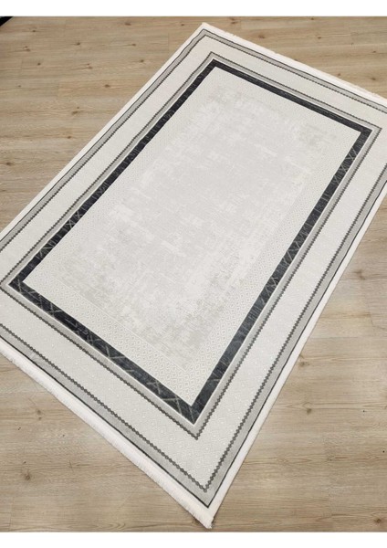 Bloom BM05 Gri Krem Akrilik Üst Kalite Salon Halısı Avangard Modern Çerçeve Desen indirimleri