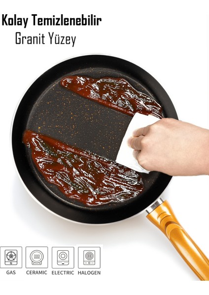 7 Parça Siyah Granit Tencere Seti fırsatları